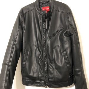 Black Leather Jacket. GUESS